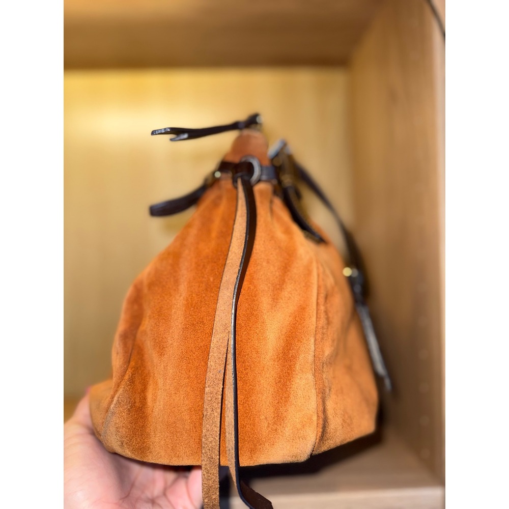 Dooney & Bourke Honey Suede Leather Trim Hobo - Picture 6 of 8